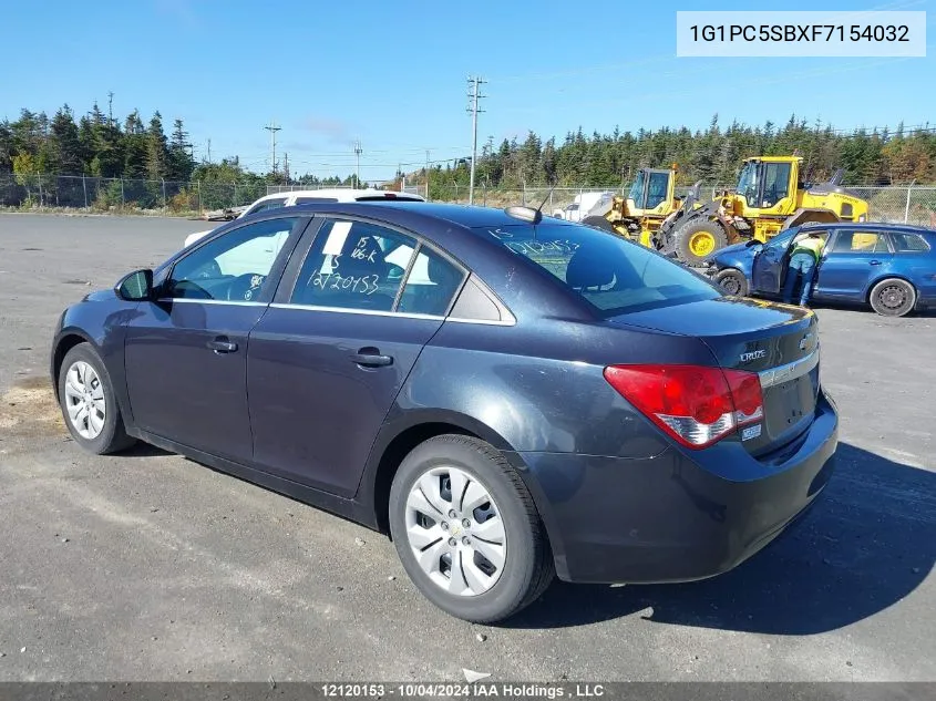 2015 Chevrolet Cruze Lt VIN: 1G1PC5SBXF7154032 Lot: 12120153