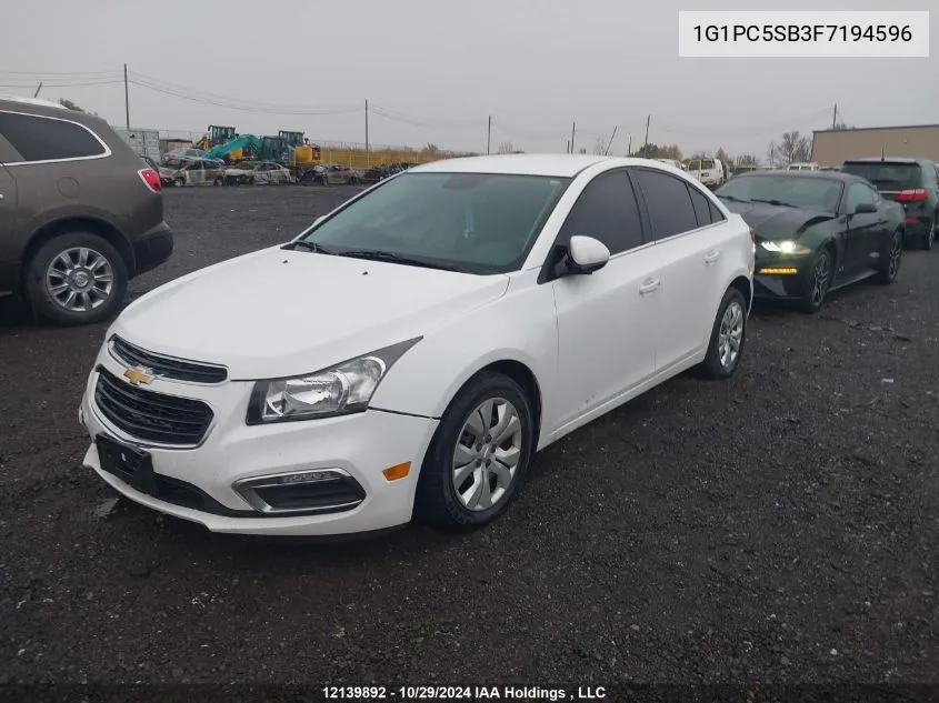 2015 Chevrolet Cruze Lt VIN: 1G1PC5SB3F7194596 Lot: 12139892