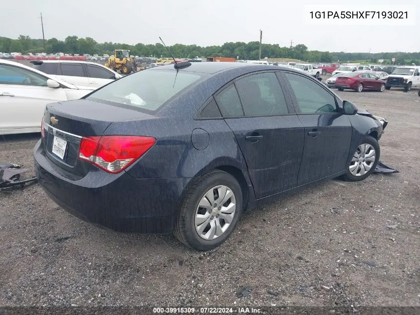 2015 Chevrolet Cruze Ls Auto VIN: 1G1PA5SHXF7193021 Lot: 39915309