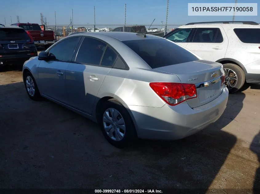 2015 Chevrolet Cruze Ls Auto VIN: 1G1PA5SH7F7190058 Lot: 39992748