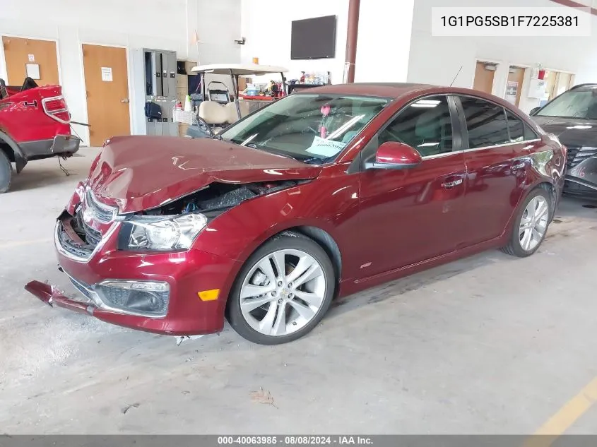 2015 Chevrolet Cruze Ltz VIN: 1G1PG5SB1F7225381 Lot: 40063985