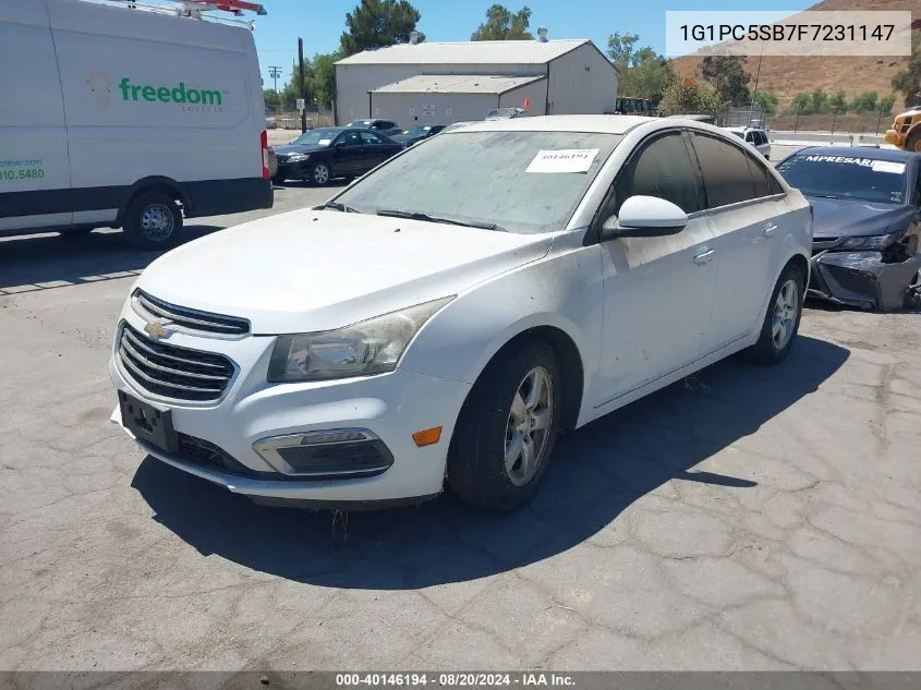 1G1PC5SB7F7231147 2015 Chevrolet Cruze 1Lt Auto