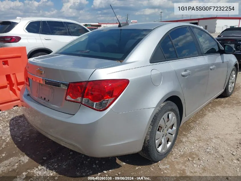 2015 Chevrolet Cruze Ls Auto VIN: 1G1PA5SG0F7232254 Lot: 40260338