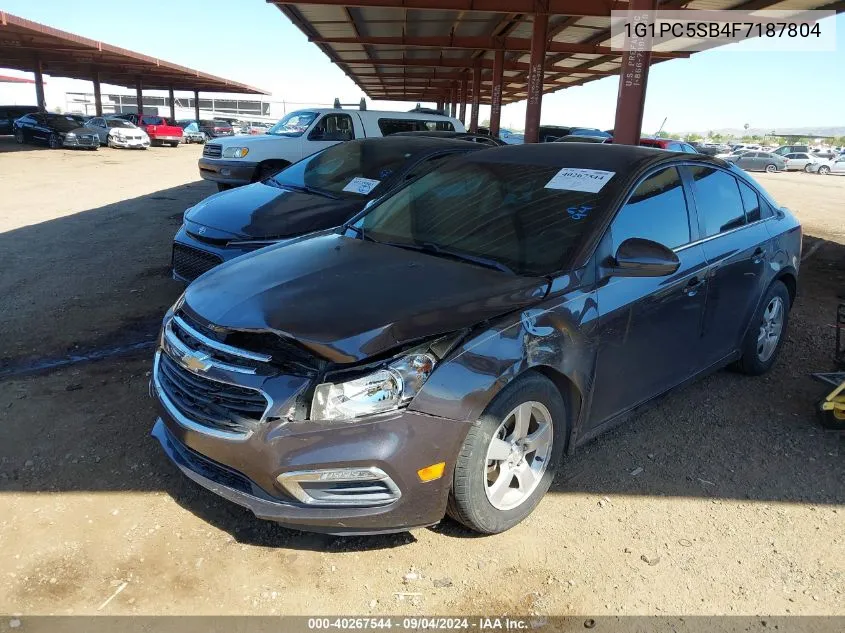 2015 Chevrolet Cruze Lt VIN: 1G1PC5SB4F7187804 Lot: 40267544