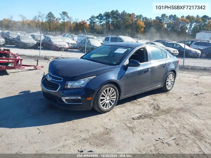 2015 Chevrolet Cruze Eco Auto VIN: 1G1PH5SBXF7217342 Lot: 40645859