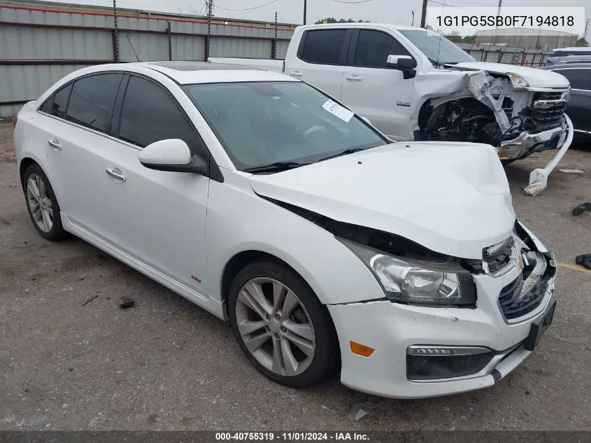 1G1PG5SB0F7194818 2015 Chevrolet Cruze Ltz