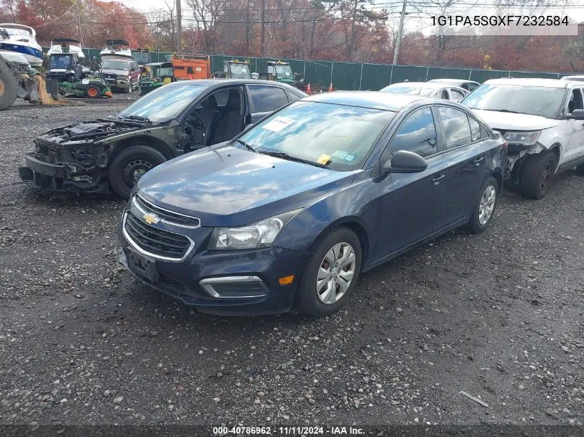 2015 Chevrolet Cruze Ls VIN: 1G1PA5SGXF7232584 Lot: 40786962