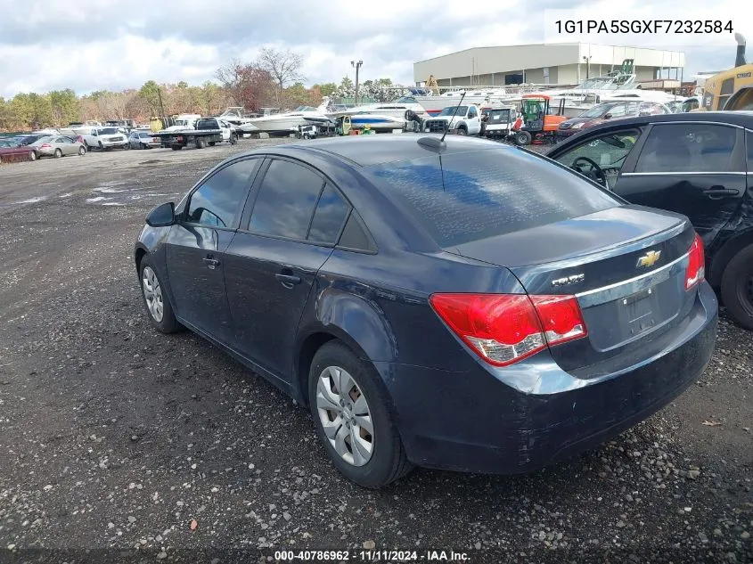 2015 Chevrolet Cruze Ls VIN: 1G1PA5SGXF7232584 Lot: 40786962