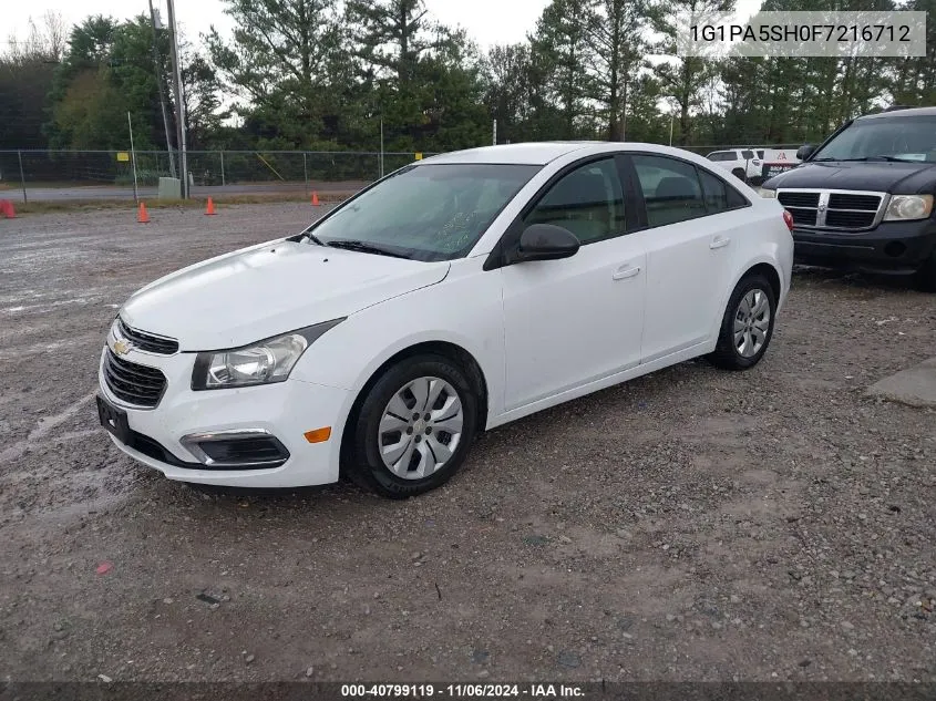 2015 Chevrolet Cruze Ls Auto VIN: 1G1PA5SH0F7216712 Lot: 40799119