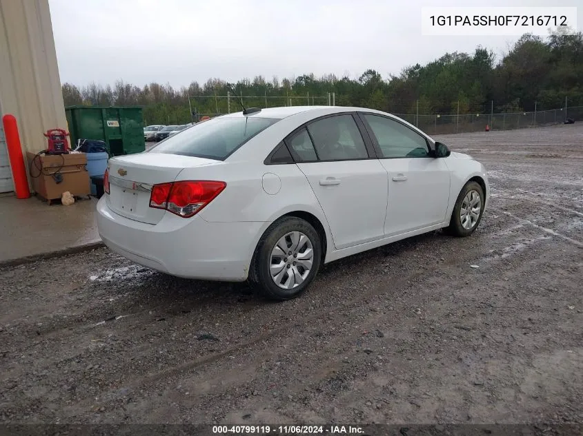 2015 Chevrolet Cruze Ls Auto VIN: 1G1PA5SH0F7216712 Lot: 40799119