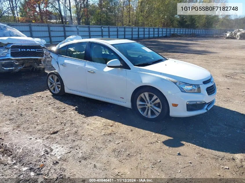 2015 Chevrolet Cruze Ltz VIN: 1G1PG5SB0F7182748 Lot: 40840451