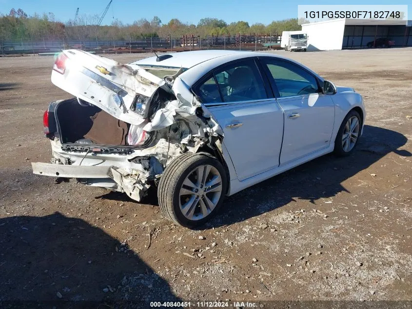 2015 Chevrolet Cruze Ltz VIN: 1G1PG5SB0F7182748 Lot: 40840451