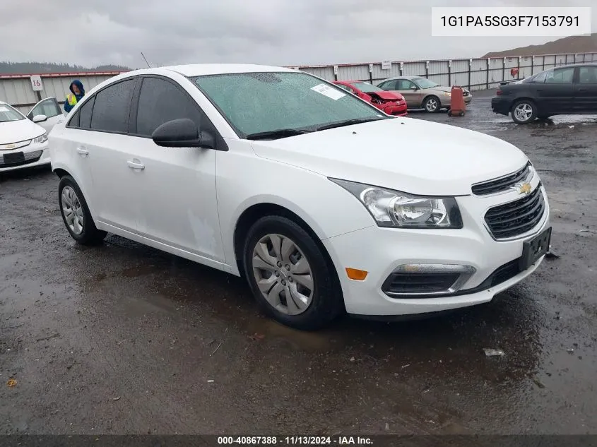 2015 Chevrolet Cruze Ls Auto VIN: 1G1PA5SG3F7153791 Lot: 40867388