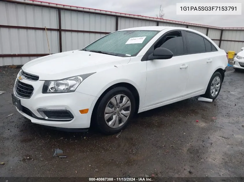 2015 Chevrolet Cruze Ls Auto VIN: 1G1PA5SG3F7153791 Lot: 40867388