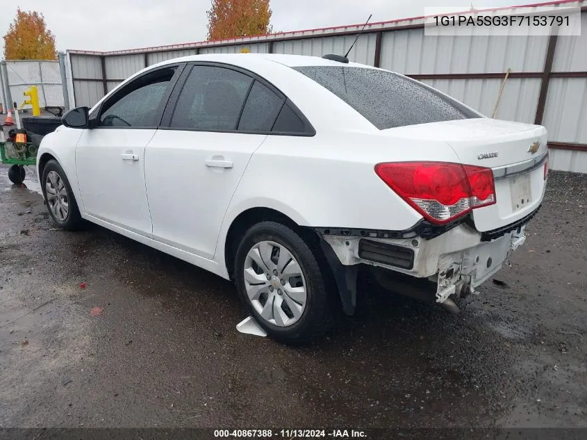 2015 Chevrolet Cruze Ls Auto VIN: 1G1PA5SG3F7153791 Lot: 40867388