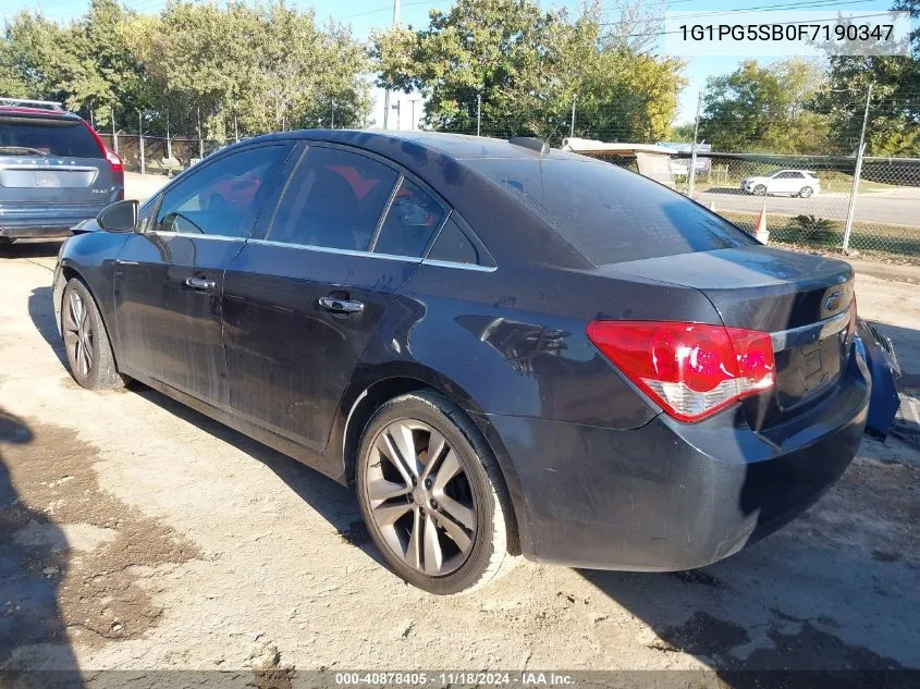 2015 Chevrolet Cruze Ltz VIN: 1G1PG5SB0F7190347 Lot: 40878405