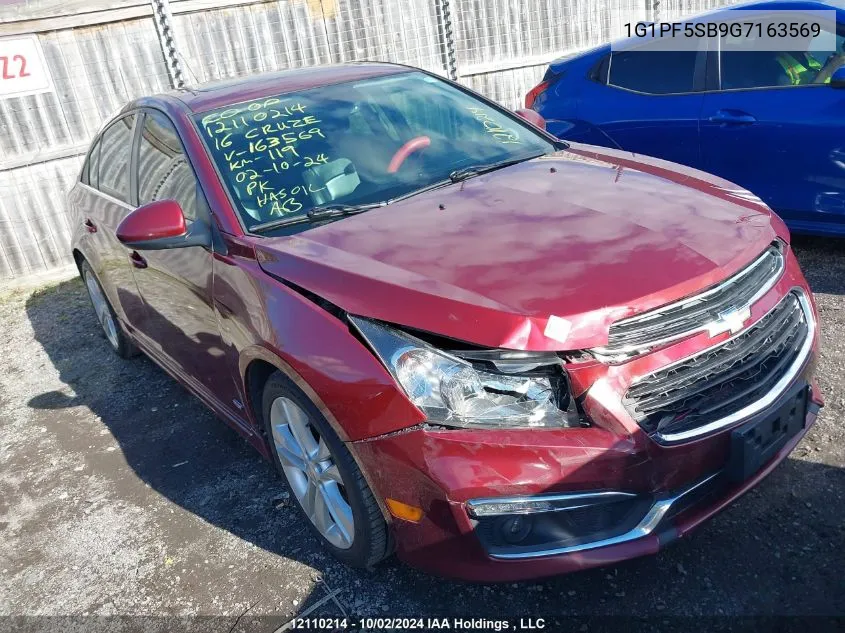 2016 Chevrolet Cruze Limited VIN: 1G1PF5SB9G7163569 Lot: 12110214