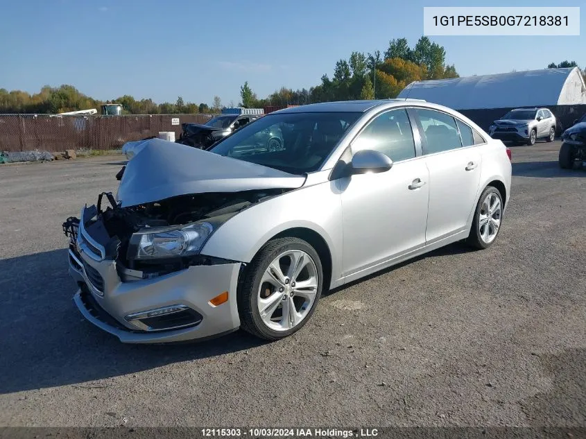 2016 Chevrolet Cruze Limited Lt VIN: 1G1PE5SB0G7218381 Lot: 12115303