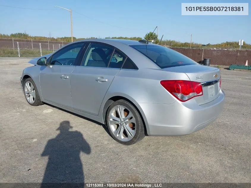 2016 Chevrolet Cruze Limited Lt VIN: 1G1PE5SB0G7218381 Lot: 12115303