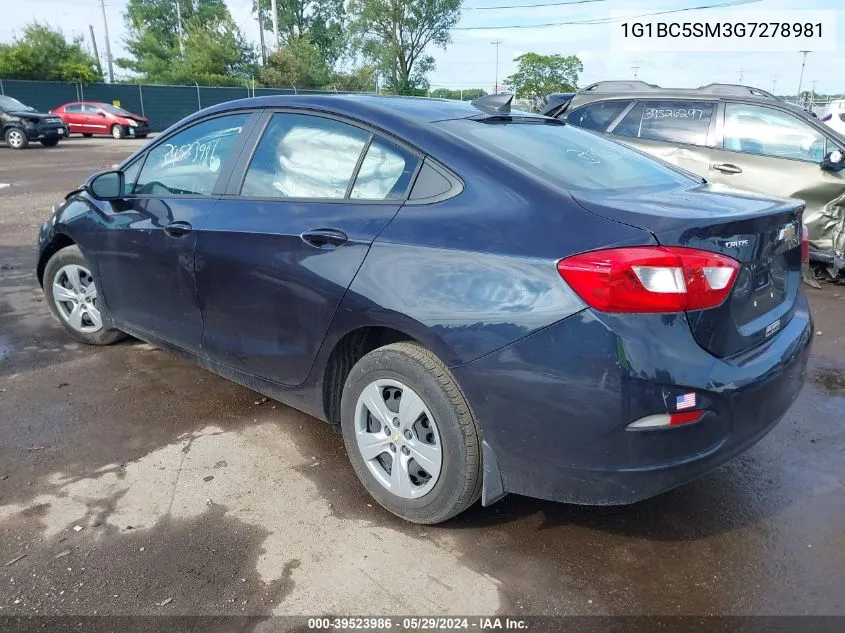 1G1BC5SM3G7278981 2016 Chevrolet Cruze Ls Auto