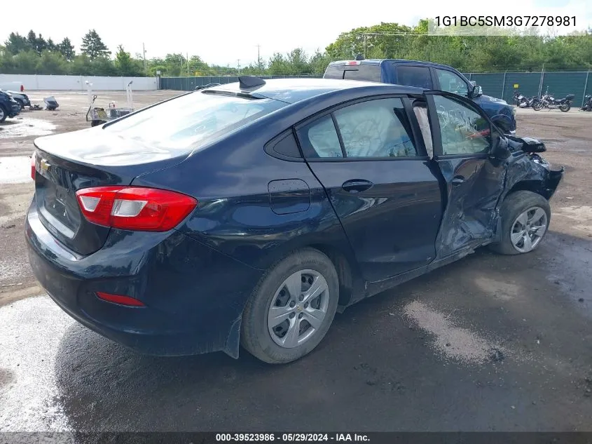 1G1BC5SM3G7278981 2016 Chevrolet Cruze Ls Auto