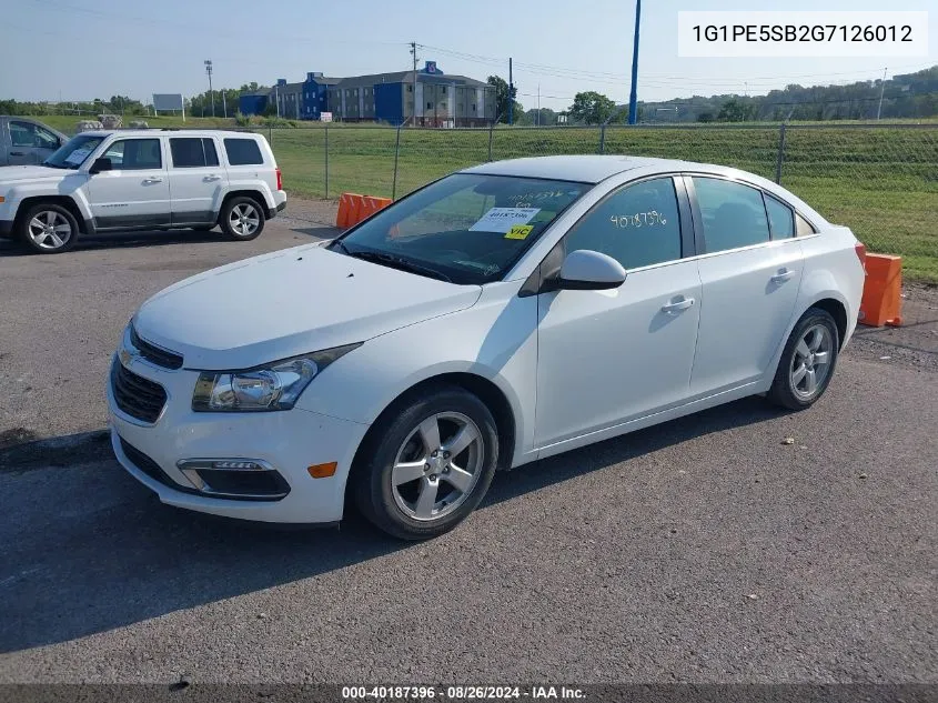 1G1PE5SB2G7126012 2016 Chevrolet Cruze Limited 1Lt Auto