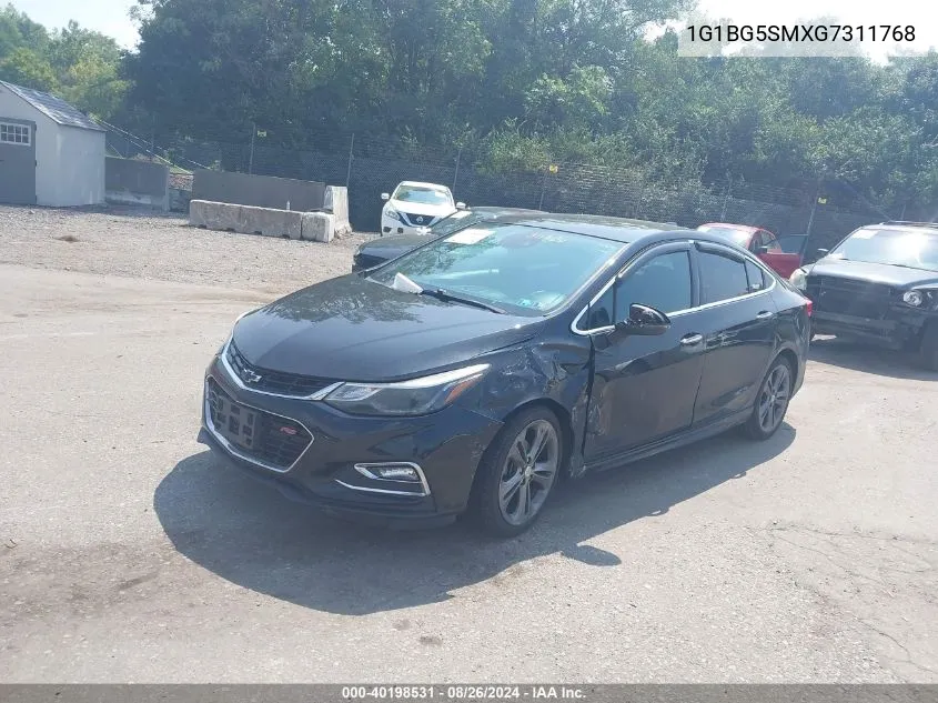 1G1BG5SMXG7311768 2016 Chevrolet Cruze Premier Auto