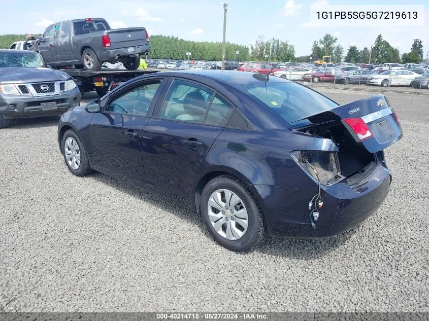 2016 Chevrolet Cruze Limited Ls Manual VIN: 1G1PB5SG5G7219613 Lot: 40214715