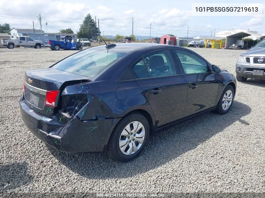 2016 Chevrolet Cruze Limited Ls Manual VIN: 1G1PB5SG5G7219613 Lot: 40214715