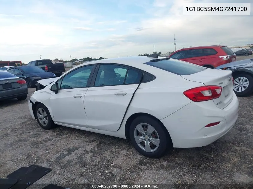 2016 Chevrolet Cruze Ls Auto VIN: 1G1BC5SM4G7241700 Lot: 40237790