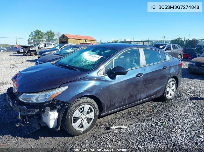 2016 Chevrolet Cruze Ls Auto VIN: 1G1BC5SM3G7274848 Lot: 40244765