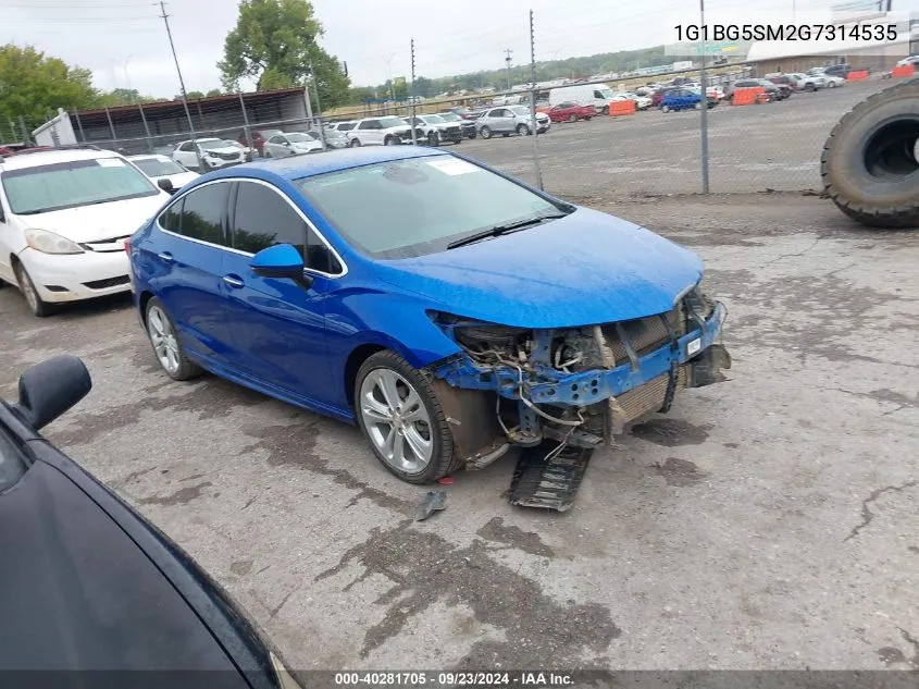 1G1BG5SM2G7314535 2016 Chevrolet Cruze Premier