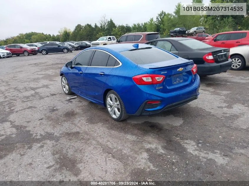 1G1BG5SM2G7314535 2016 Chevrolet Cruze Premier