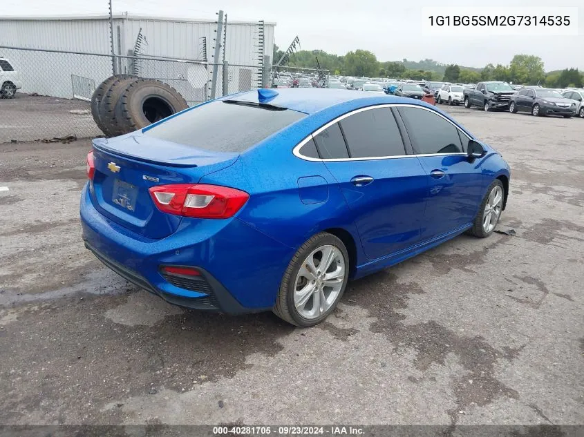 2016 Chevrolet Cruze Premier VIN: 1G1BG5SM2G7314535 Lot: 40281705