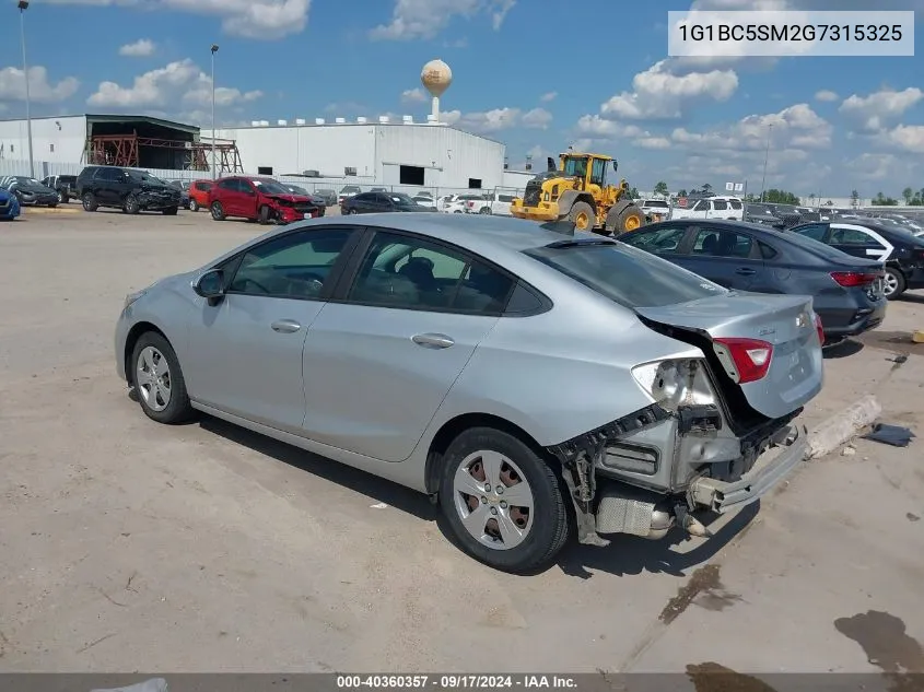 1G1BC5SM2G7315325 2016 Chevrolet Cruze Ls Auto