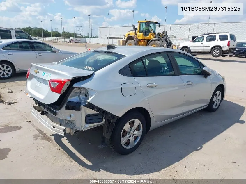 2016 Chevrolet Cruze Ls Auto VIN: 1G1BC5SM2G7315325 Lot: 40360357