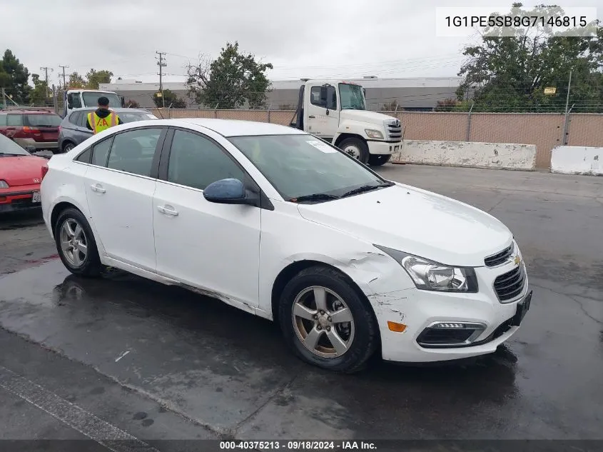 2016 Chevrolet Cruze Limited 1Lt Auto VIN: 1G1PE5SB8G7146815 Lot: 40375213