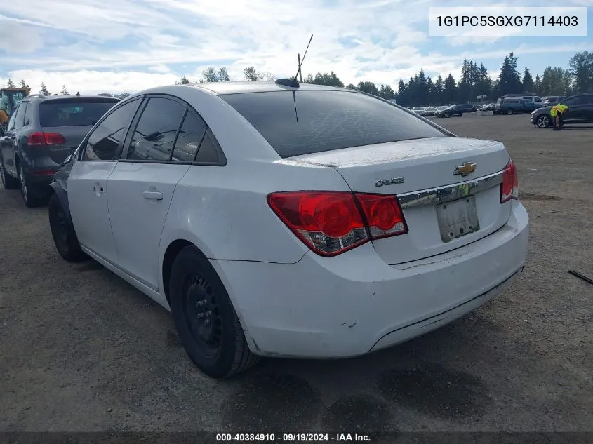 2016 Chevrolet Cruze Limited Ls Auto VIN: 1G1PC5SGXG7114403 Lot: 40384910