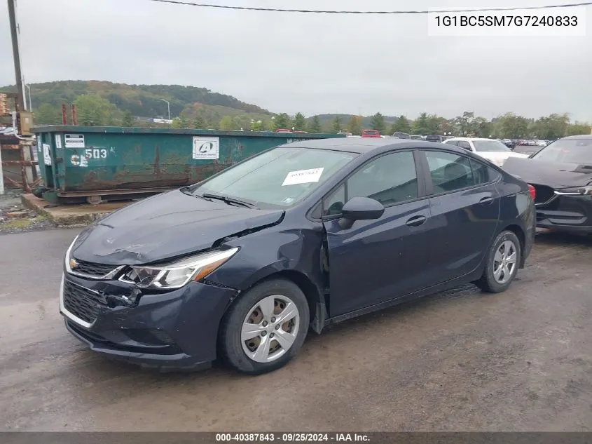 2016 Chevrolet Cruze Ls Auto VIN: 1G1BC5SM7G7240833 Lot: 40387843