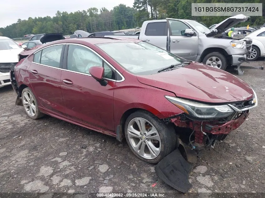 2016 Chevrolet Cruze Premier VIN: 1G1BG5SM8G7317424 Lot: 40423862