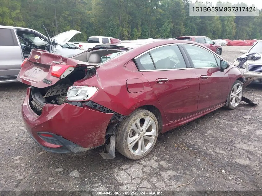 2016 Chevrolet Cruze Premier VIN: 1G1BG5SM8G7317424 Lot: 40423862