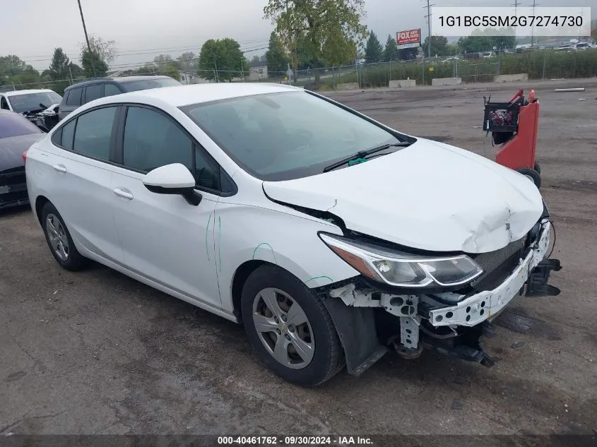 2016 Chevrolet Cruze Ls VIN: 1G1BC5SM2G7274730 Lot: 40461762