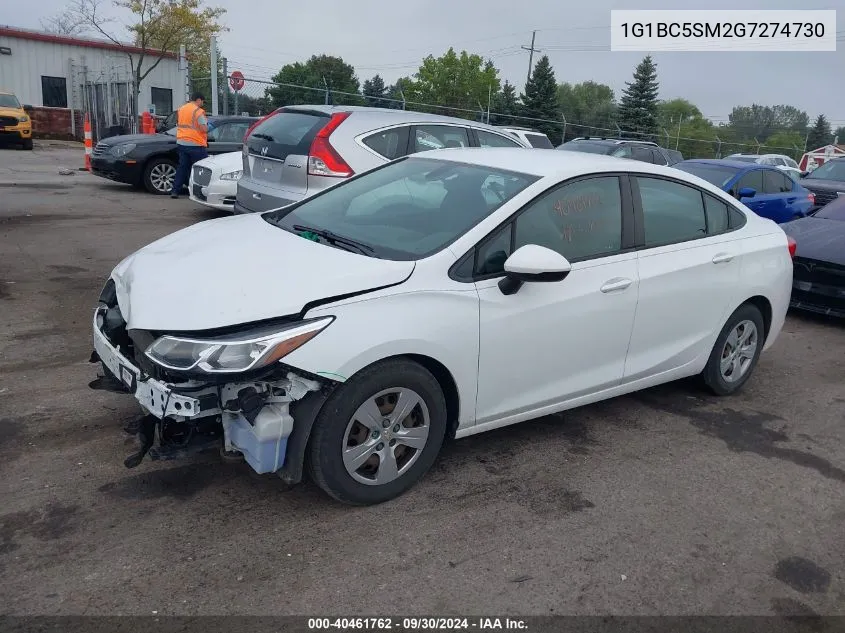 2016 Chevrolet Cruze Ls VIN: 1G1BC5SM2G7274730 Lot: 40461762