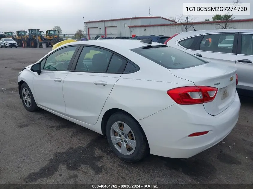 1G1BC5SM2G7274730 2016 Chevrolet Cruze Ls