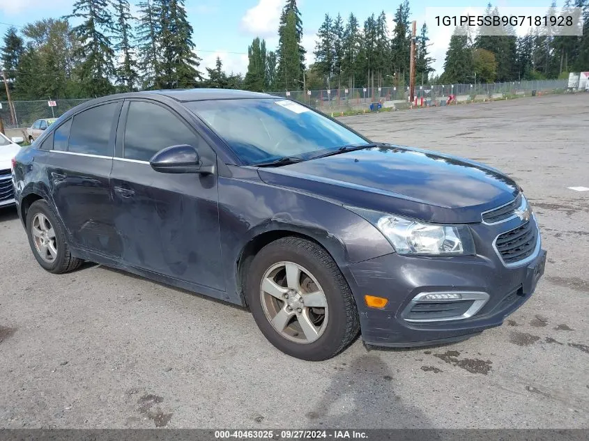 2016 Chevrolet Cruze Limited 1Lt Auto VIN: 1G1PE5SB9G7181928 Lot: 40463025