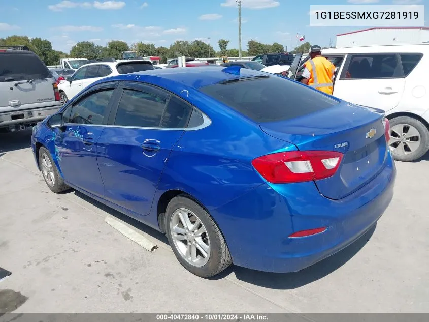 1G1BE5SMXG7281919 2016 Chevrolet Cruze Lt Auto