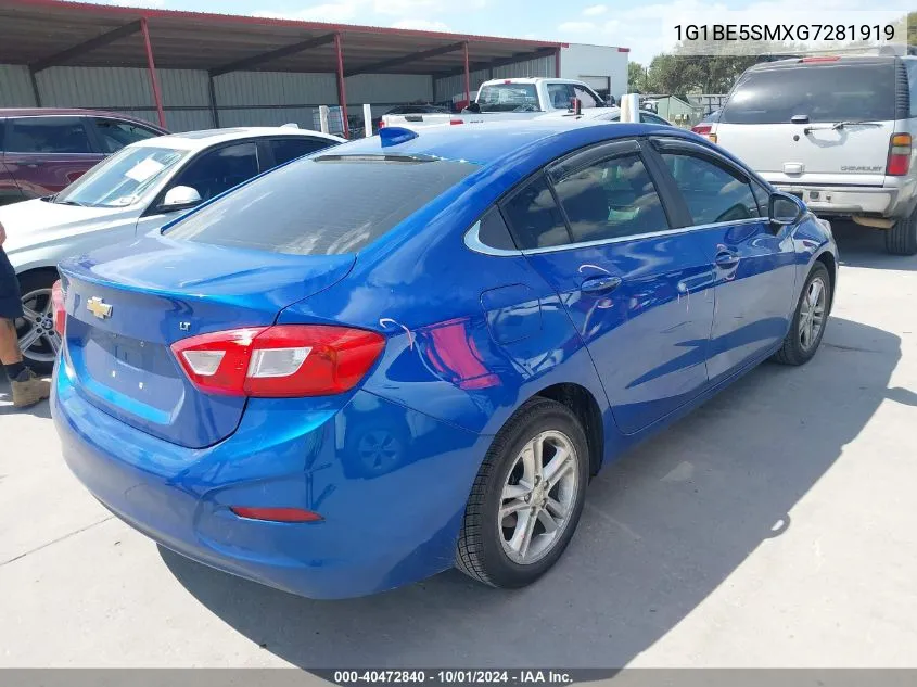 1G1BE5SMXG7281919 2016 Chevrolet Cruze Lt Auto