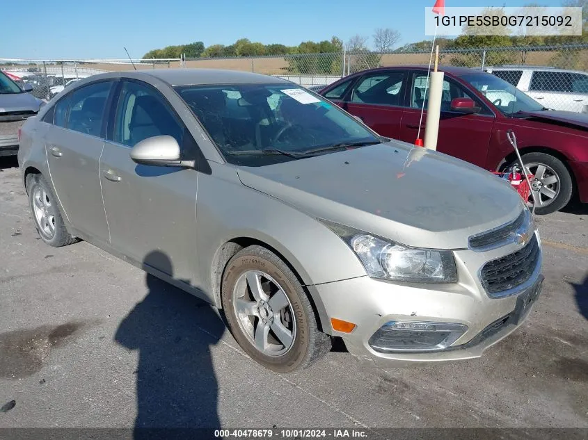 2016 Chevrolet Cruze Limited Lt VIN: 1G1PE5SB0G7215092 Lot: 40478679