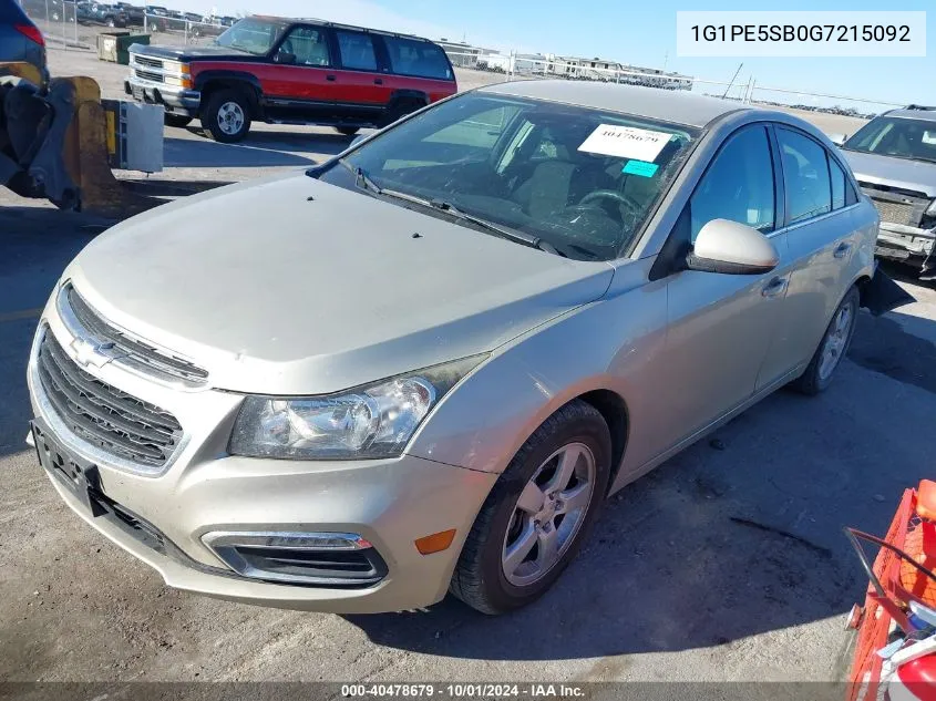 2016 Chevrolet Cruze Limited Lt VIN: 1G1PE5SB0G7215092 Lot: 40478679