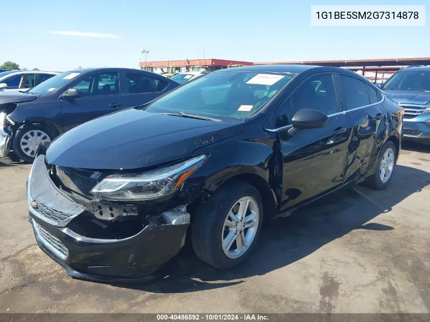 2016 Chevrolet Cruze Lt Auto VIN: 1G1BE5SM2G7314878 Lot: 40486592